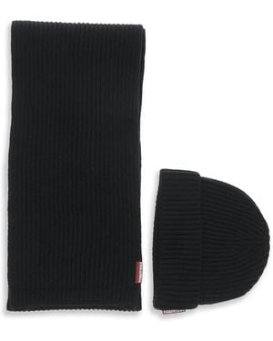 DSquared² Wool Scarf And Beanie Set - Black
