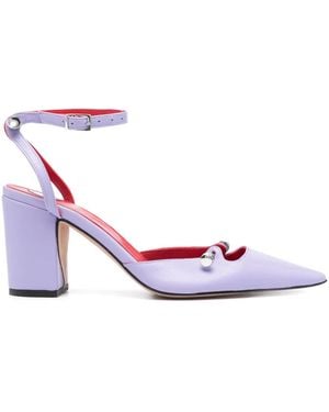 HARDOT 80Mm Leather Pumps - Pink