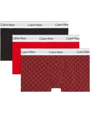 Calvin Klein Set 3 Boxer Con Banda Logata - Rosso