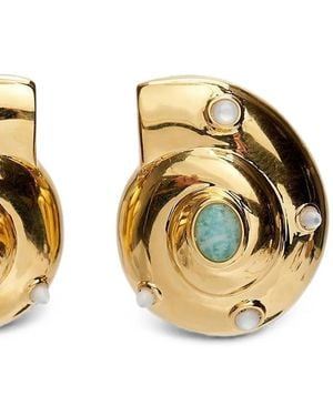 Lizzie Fortunato Nautilus Stud Earrings - Metallic