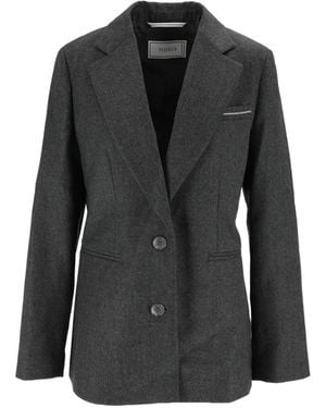Peserico Single-Breasted Notched-Lapels Jacket - Black