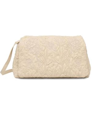 Munthe Bolso de hombro con bordado floral - Neutro