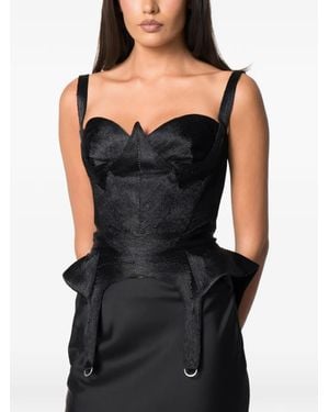 NORINA ST Kaly Lace-Up Corset Top - Black