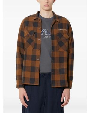 Universal Works Camisa con bolsillo a cuadros - Marrón