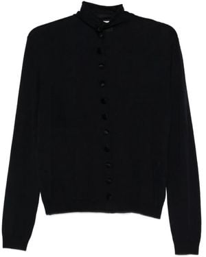 KHAITE High-Neck Buttoned Cardigan - Black