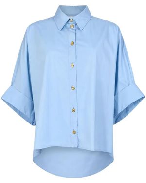 Liu Jo Button-Up Short-Sleeve Shirt - Blue