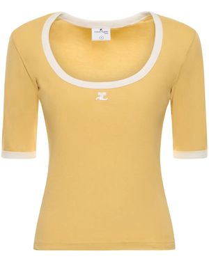 Courreges Holistic Contrast コットンtシャツ - イエロー