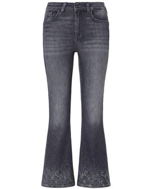 Liu Jo Bootcut Jeans With Rhinestones - Blue
