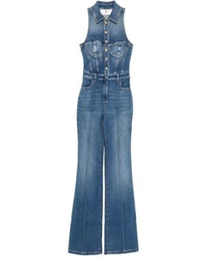 Elisabetta Franchi Button-Fastening Denim Jumpsuit - Blue
