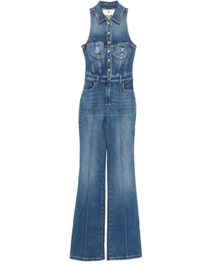 Elisabetta Franchi Button-Fastening Denim Jumpsuit - Blue