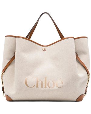 Chloé Large Clover Tote Bag - Natural