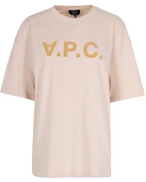 A.P.C. Short-Sleeve Logo-Detail T-Shirt - Natural