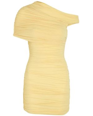 Ronny Kobo Ruched One-Shoulder Mini Dress - Yellow