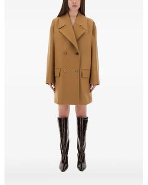 Moschino Double-Breasted Coat - Natural