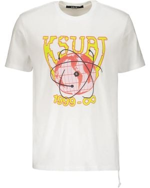 Ksubi Globe-Print Ribbed T-Shirt - White