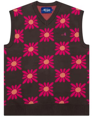 AWAKE NY Floral-Pattern V-Neck Vest - Pink