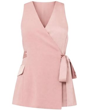 Liu Jo Wrap-Style Side-Tie Gilet - Pink