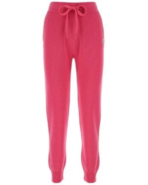 Moncler Pantaloni Sportivi Con Applicazione - Rosso
