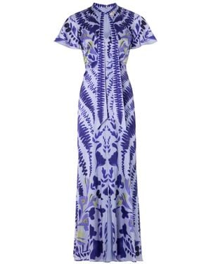 Temperley London Ivy Silk Dress - Blue