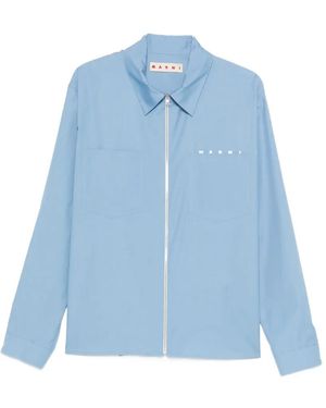 Marni Logo-Print Shirt - Blue