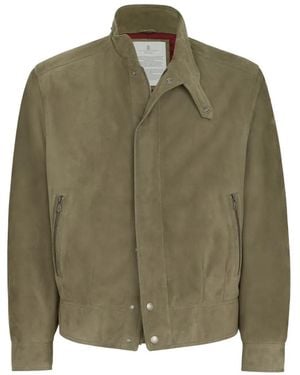 Brunello Cucinelli Padded Suede Outerwear Jacket - Green