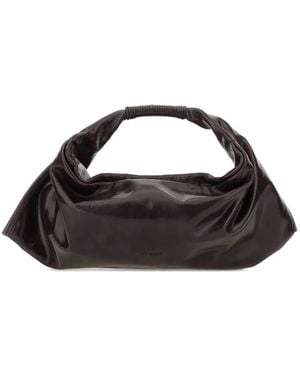 STAUD Ronnie draped leather shoulder bag - Negro