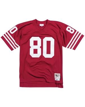 Mitchell & Ness Nba San Francisco 49Ers 90 Jerry Rice Striped Legacy T-Shirt - Red
