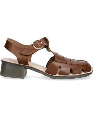 Fly London Buckle-Fastening Cut-Out Sandals - Brown