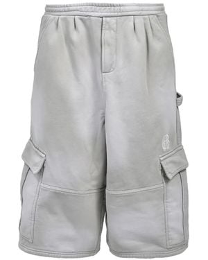 BREATH Logo-Embroidered Cargo Shorts - Grey