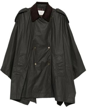 ViCOLO Double-Breasted Waxed Cape - Black