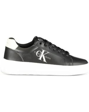 Calvin Klein Logo-Print Low-Top Trainers - Black