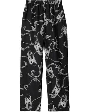 Burberry Knight Hardware Silk Trousers - Black
