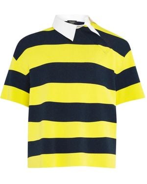 A.W.A.K.E. MODE Striped Polo Top - Yellow