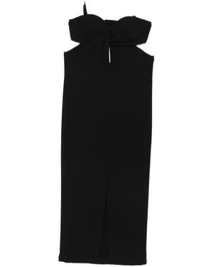 Patrizia Pepe Cut-Out Twist-Front Dress - Black