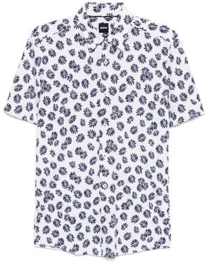 BOSS Floral-Printed Shirt - White