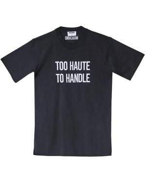 Moschino Embroidered Slogan T-Shirt - Blue