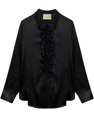 Momoní Bilancia Bis Ruffled Shirt - Black