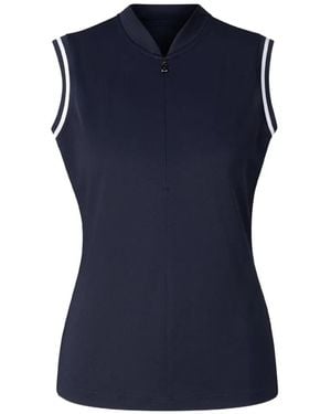 Bogner Evi Piqué-Polo Performance Tank Top - Blue