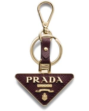 Prada Schlüsselanhänger Aus Saffiano-Leder - Weiß