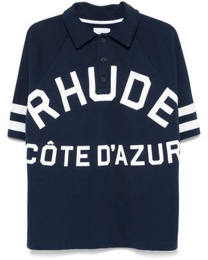 Rhude Cote Dazur Pique Raglan Polo - Blue