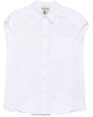 Semicouture Lottie Chest-Pocket Sleeveless Shirt - White