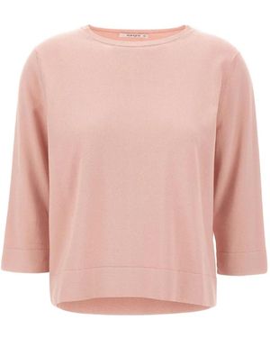Kangra Ribbed-Trim Crew-Neck Jumper - Pink