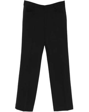 Second/Layer Pressed-Crease Straight-Leg Trousers - Black