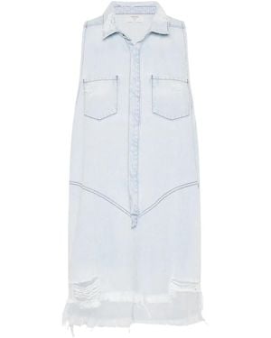 One Teaspoon Robe Courte À Bords Effilochés - White