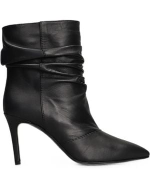 Via Roma 15 Ruched Pointed-Toe Ankle Boots - Black