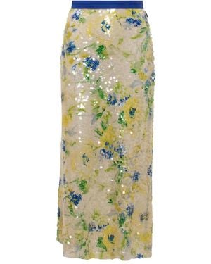 MSGM Sequinned Maxi Skirt - Green