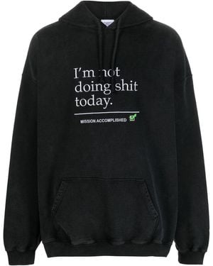 Vetements Felpa Not Doing Shit Today - Black