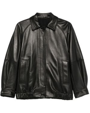 Salvatore Santoro Button-Up Leather Jacket - Black