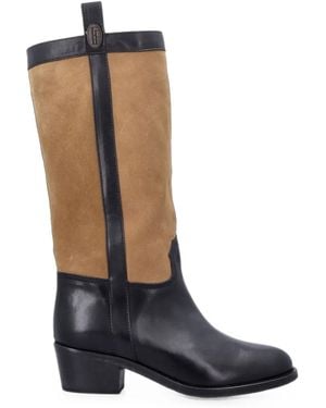 Fortela Solea Paneled Leather Boots - Blue