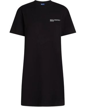 KARL LAGERFELD Logo-Print T-Shirt Dress - Black
